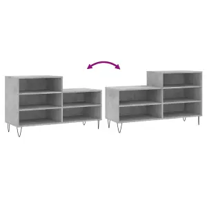 Berkfield Shoe Cabinet Concrete Grey 102x36x60 cm Engineered Wood