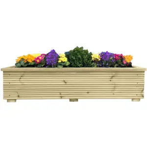 Large Decking Planter Box Durable Ruby Wooden Garden Plant Pots