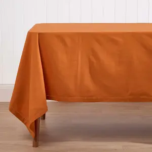 Homescapes Burnt Orange Cotton Tablecloth 137 x 178 cm