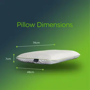 Snuggledown Bamboo Memory Foam Pillow 1 Pack Medium Support Orthopaedic Pillow Machine Washable Zipped Cover 74x48cm