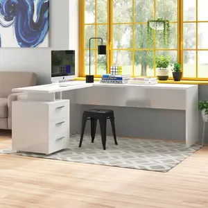 Calderone 180cm W Rectangular Executive Desk White/White