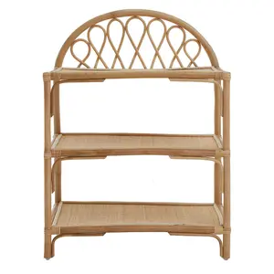 Interiors by Premier Sturdy Three Tier Natural Rattan Shelf Unit, Durable Shelving Unit, Versatile Shelf Unit, Kitchen Rack