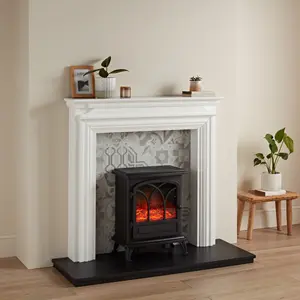 Focal Point Regent White & black MDF Artisian Fireplace surround set