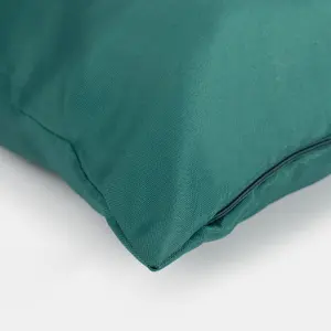 Brentfords 2 x Cushion Cover Filled Water Resistant Outdoor, 45 x 45cm - Green