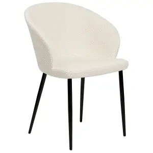 Set of 2 Dining Chairs MASON Boucle Off-White