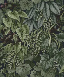 Holden Decor Living Wall Navy Leaves and Foliage Smooth Wallpaper