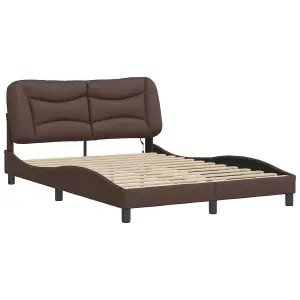 Berkfield Bed Frame with LED without Mattress Brown 140x200 cm