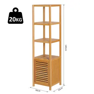 HOMCOM 140 cm Storage Unit Freestanding Cabinet w/ 3 Shelves Cupboard for Home