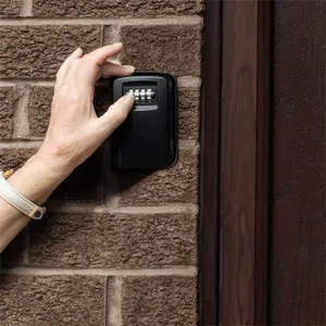 Wall Mounted Outdoor Key Safe - Easy To Use Weather Resistant 4 Digit Combination Secure Key Lock Box