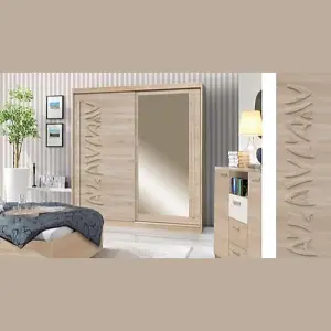 Tokyo 2 Sliding Door Corner Wardrobe Modern Corner Storage Solution