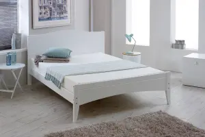 Lauren Bed, White Wooden Frame - 4FT6 Double