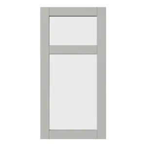 GoodHome Alpinia Matt grey wood effect Shaker Glazed Dresser Cabinet door (W)500mm (H)1245mm (T)18mm