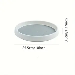 URBNLIVING Set of 4 White Plastic 360 Rotation Storage Turntable Organiser Tray For Kitchen Storage