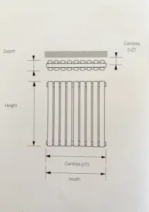 600mm (H) x 960mm (W) - White Horizontal Radiator (Paris) - DOUBLE Panel - (0.6m x 0.96m) - Depth 79mm