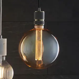 LED Filament Lamp Bulb Amber Glass 2.8W LED E27 Warm White Globe Bulb