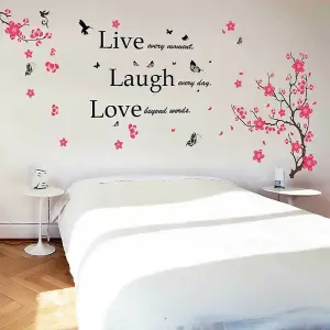 Walplus Huge Flowers Blossom Butterflies Children Wall Stickers Mural paper Quote Girl