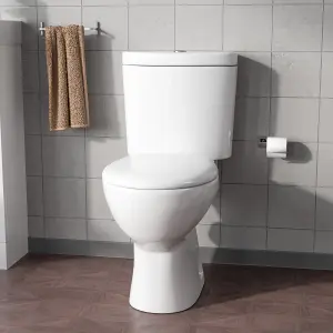 Nes Home Close Coupled Round Cloakroom Toilet with Seat and Cistern White