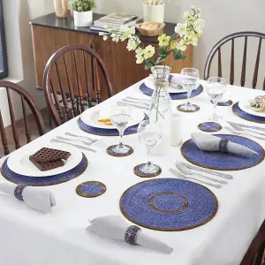 Penguin Home Set of 12 Glass Beaded Placemats, Coasters and Napkin Rings