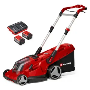 Einhell 42cm Cordless Lawnmower 36V Rotary With 2x 5.2Ah Batteries And Charger  Power X-Change 50L Grass Box - RASARRO 36/42