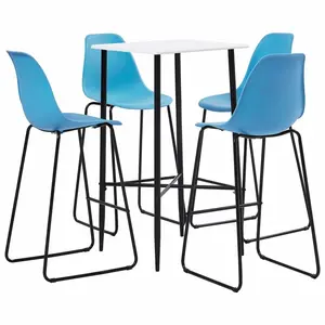 4 - Person Dining Set White / Blue