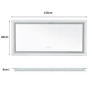 LED Illuminated Bathroom Mirror Fog Free Touch Sensor 60cm H x 120cm W