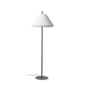 Luminosa Saigon Floor Lamp Round Tappered Shade Cream, E27, IP65