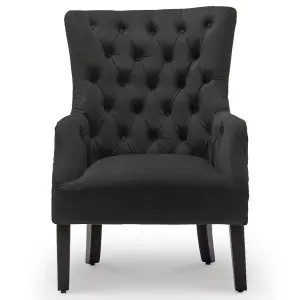 Velvet Black Gabriella Accent Chair