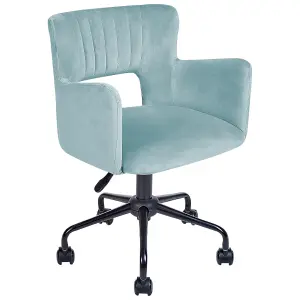 Desk Chair Velvet Mint Green SANILAC