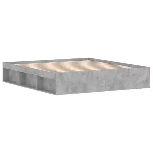 Berkfield Bed Frame Concrete Grey 180x200 cm Super King Size