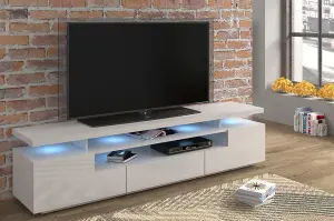 Modern Eva TV Cabinet in White with LED W1950mm x H510mm x D420mm