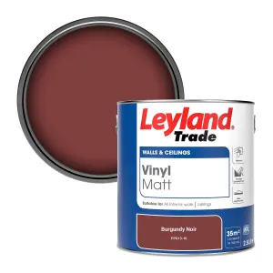 Leyland Trade Vinyl Matt Walls & Ceilings Emulsion Paint Burgundy Noir (PPG13-10) 2.5L