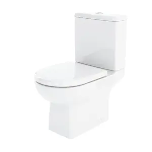 Destin Square Ceramic Set - Includes Close Coupled Toilet Pan, Cistern, Seat, 1 Tap Hole 600mm Basin & Full Pedestal - Balterley