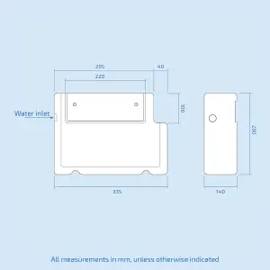 Nes Home Concealed Cistern Dual Flush Side Inlet Square Button Matte Black