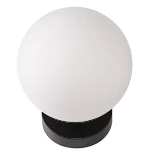 Modern Touch Dimmable LED White Globe Glass Table Lamp with Matte Black Base