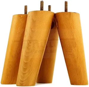 Angled Wood Furniture Feet 150mm High Oak Replacement Furniture Legs Set Of 4 Sofa Chairs Stools M8