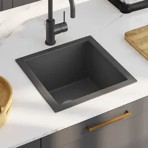 vidaXL Handmade Kitchen Sink Black Stainless Steel