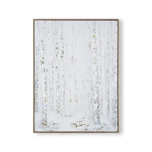 Beautiful Birch Trees Framed Printed Canvas