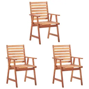 Berkfield Outdoor Dining Chairs 3 pcs Solid Acacia Wood