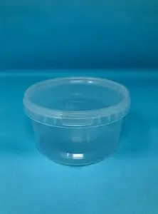 Plastic Buckets Tubs Transparent Tamper Evident Lids  100 buckets 0.55L