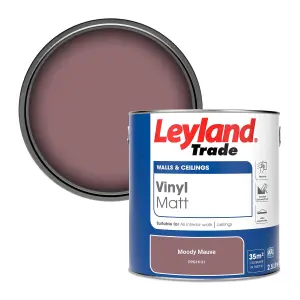 Leyland Trade Vinyl Matt Walls & Ceilings Emulsion Paint Moody Mauve (PPG18-21) 2.5L