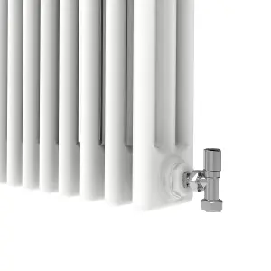 Horizontal White Triple Column Radiator (H) 300mm x (W) 1010mm, 3190 BTU.