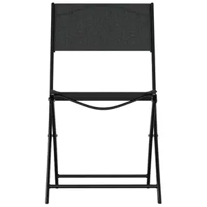 Berkfield Folding Outdoor Chairs 2 pcs Black Steel and Textilene