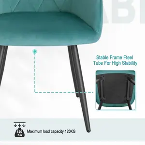 Alvion Upholstered Dining Chair (Set of 2) Turquoise