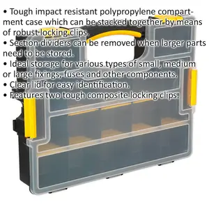 15 Compartment Storage Case for Tools and Components - 370 x 280 x 67mm