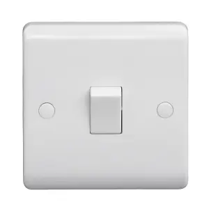 LAP White 10A 2 way 1 gang Raised slim Light Switch, Pack of 5