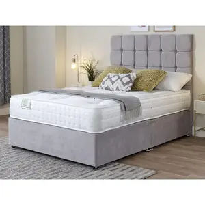 Sapphire Memory Foam Orthopaedic Sprung Divan Bed Set 5FT King - Naples Slate