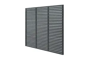 1.8m x 1.81m Contemporary Slatted Fence Panel - Anthracite Grey - Pack of 3