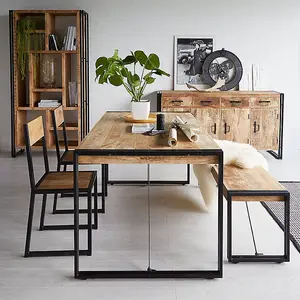 Upcycled Industrial Vintage Mintis Dining Table Set