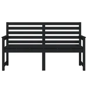 Berkfield Garden Bench Black 159.5x48x91.5 cm Solid Wood Pine