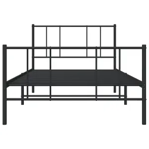 Berkfield Metal Bed Frame with Headboard and Footboard Black 80x200 cm